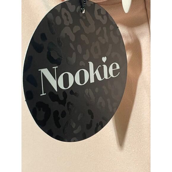 Nookie Hollywood Bodycon Off Shoulder Midi Dress Blush Size Large - Picture 9 of 12